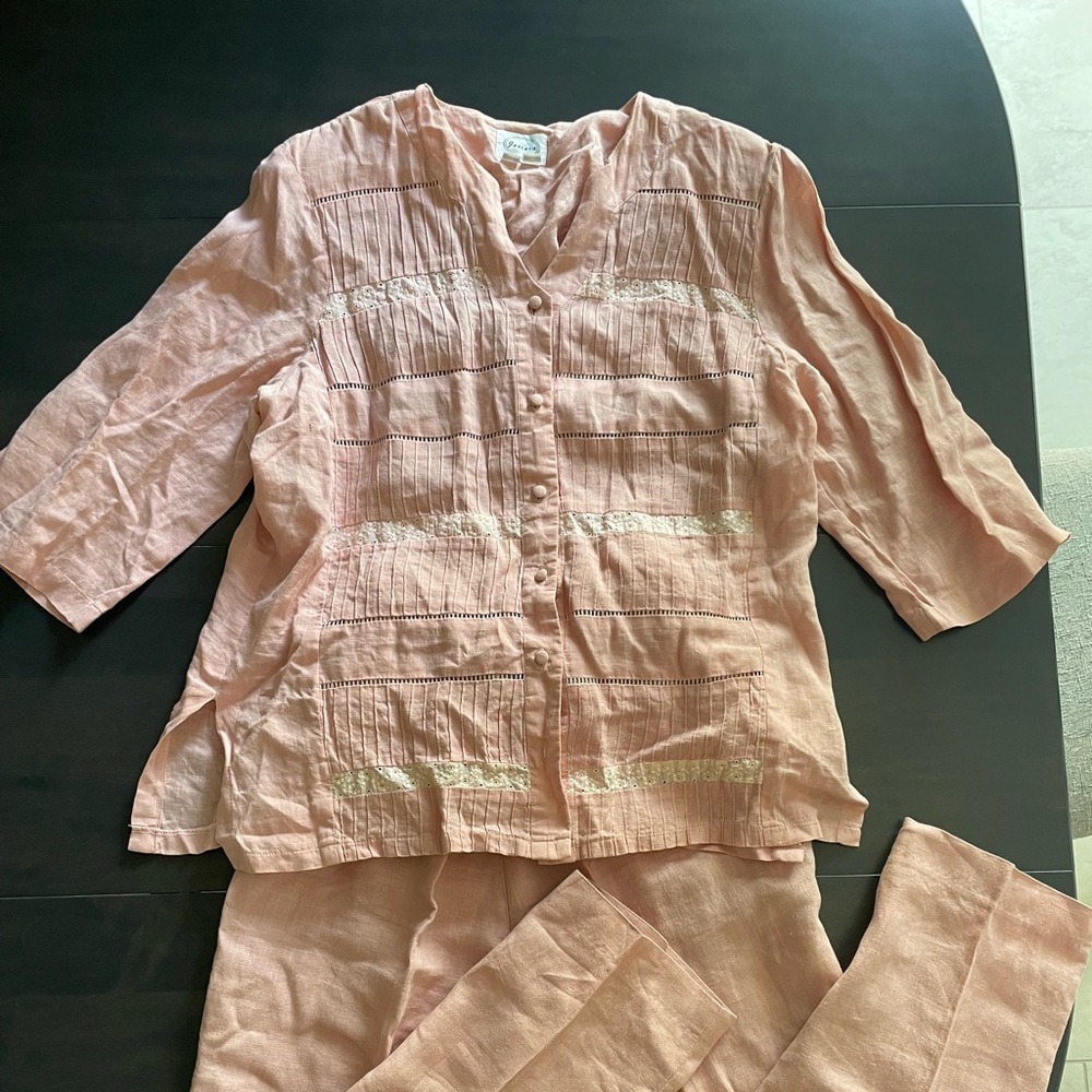 Linen Pant Suit - Women Size 14